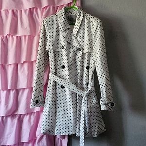Polka dot trench coat